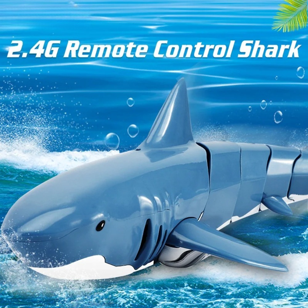 Remote Control Toys - Barco Tiburón Eléctrico Realista con Control