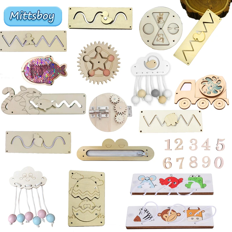 Montessori Wooden Busy Board Toddler - Tablero ocupado DIY, juguetes educativos Montessori,