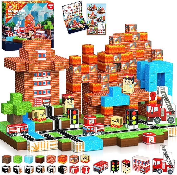 Magnetic Building Tiles Set 100Pcs - Bloques magnéticos 100 Uds. Juego de