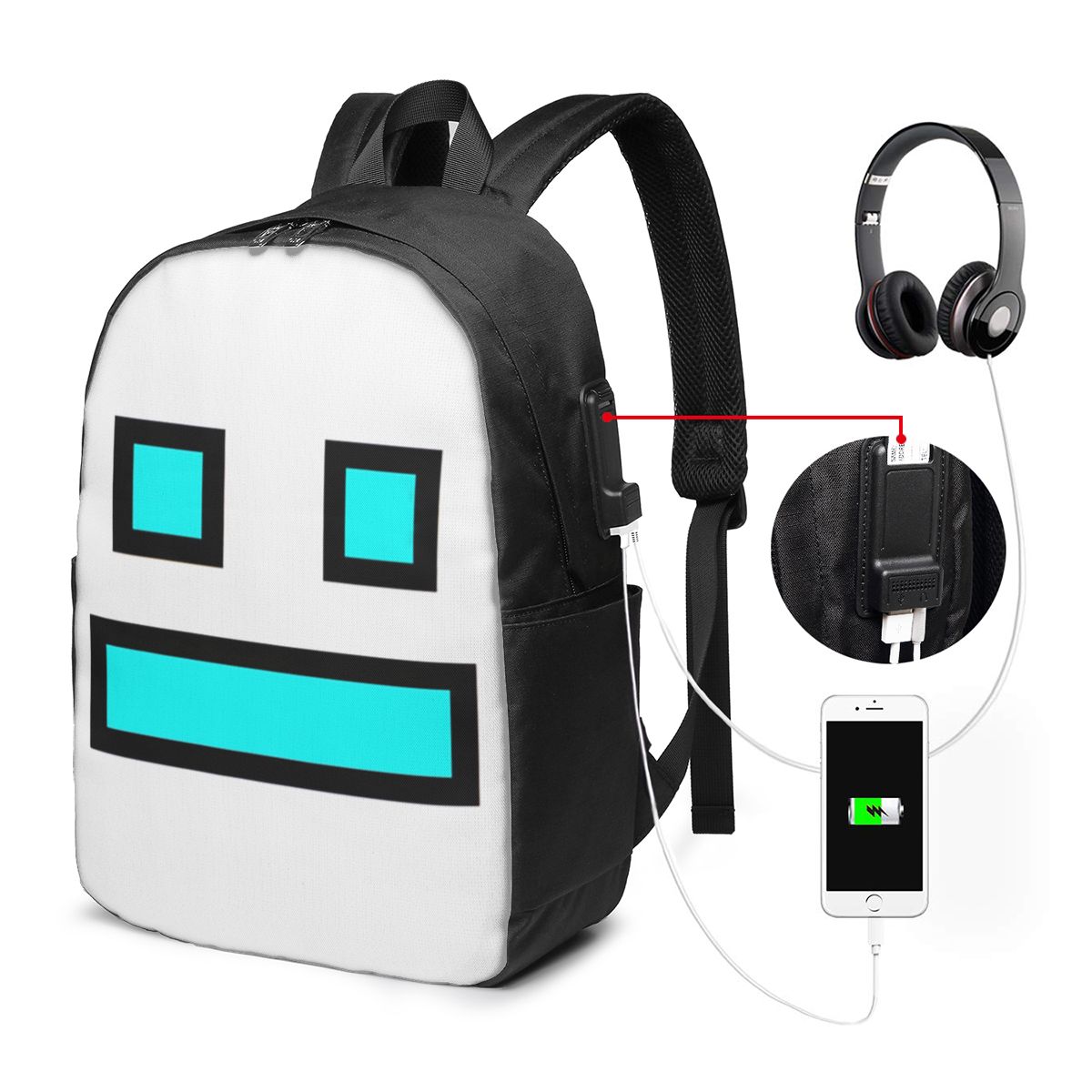 Mochila Geometry Dash para vid - Video Games reseña y precio