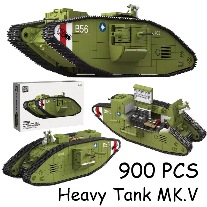 900 Piezas, Tanque Pesado MK.V - Lego Compatible Military Tank reseña y precio