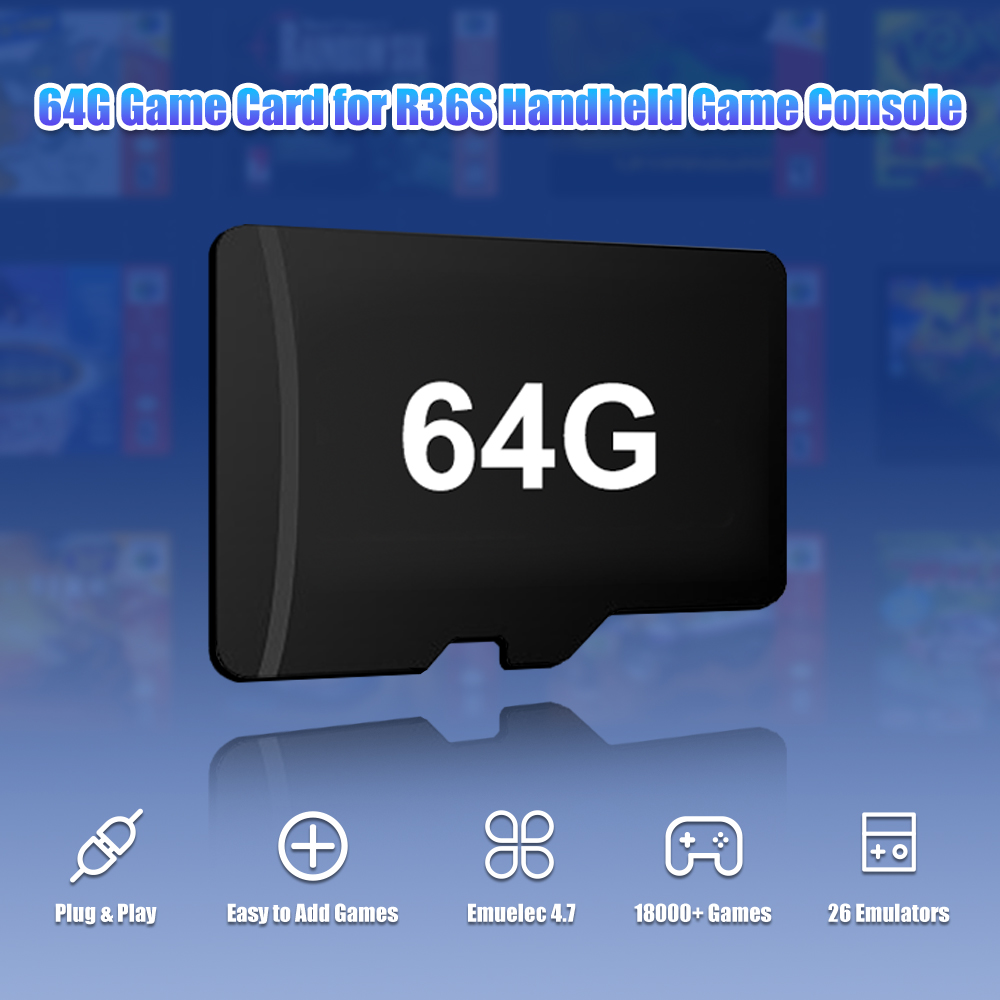 Tarjeta TF de juego de 64G par - Retro Handheld Game Console R36S reseña y precio