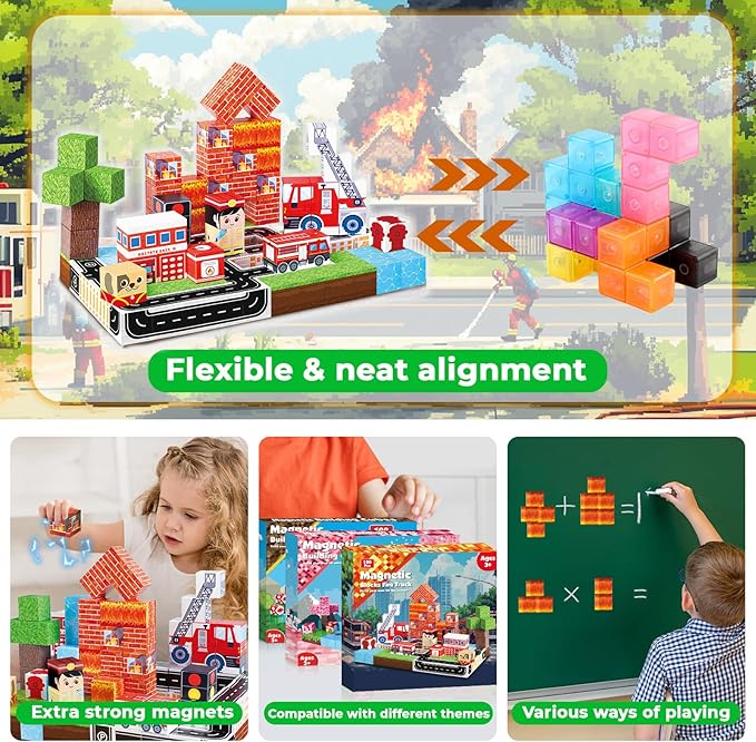 Bloques magnéticos 100 Uds. Ju - Magnetic Building Tiles Set 100Pcs reseña y precio