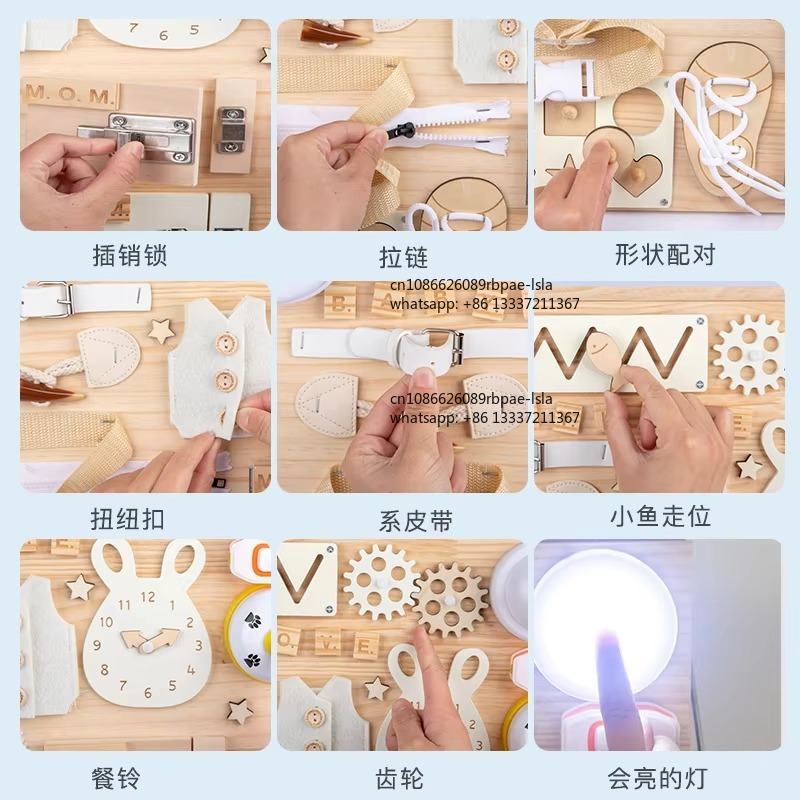 Tablero de Actividades Montess - Montessori Wooden Busy Board Toddler reseña y precio